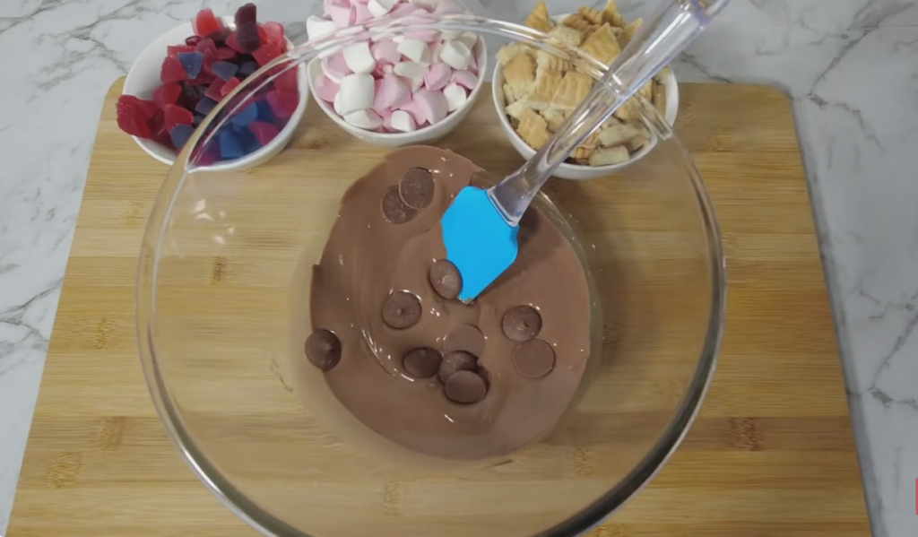 Melting chocolate melting-chocolate-rocky-road.jpg Chocolate melting in a bowl from the microwave
