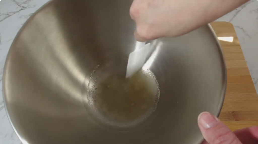 Bloom your gelatine in cold water in a heatproof bowl