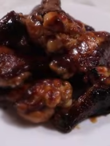 Coca Cola chicken wings on a plate
